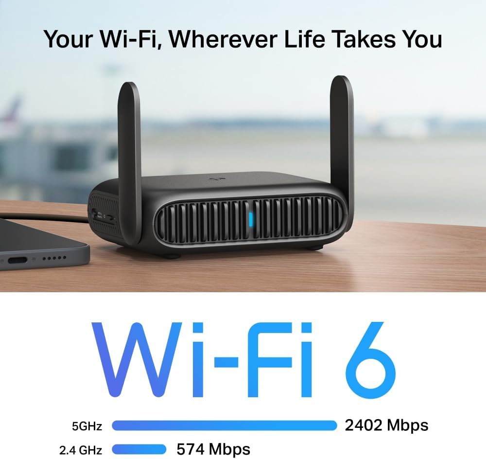 TP-Link Roam 6 AX3000 Portable Wi-Fi 6 Travel Router Dual-Band TL-WR3012X | Easy Public WiFi Sharing |
