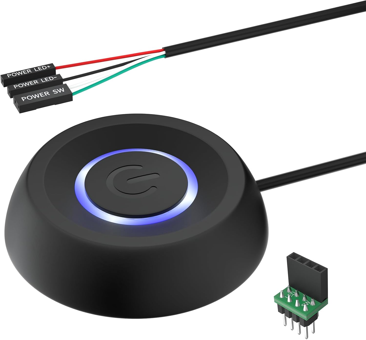 PC Power Button, Desktop Power Button PC External Power Switch ON Off LED PC Power Supply Button SW Extension