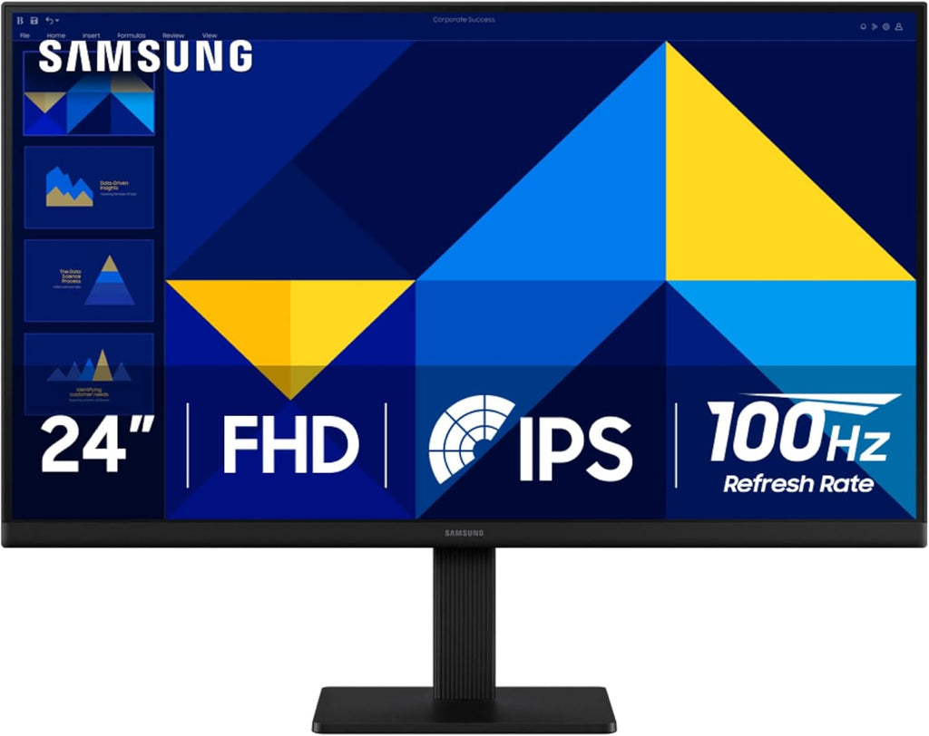 Samsung 24" (S30GD) Essential Monitor with IPS Panel and Tilt Only Stand, 100Hz Refresh Rate, Ergonomic