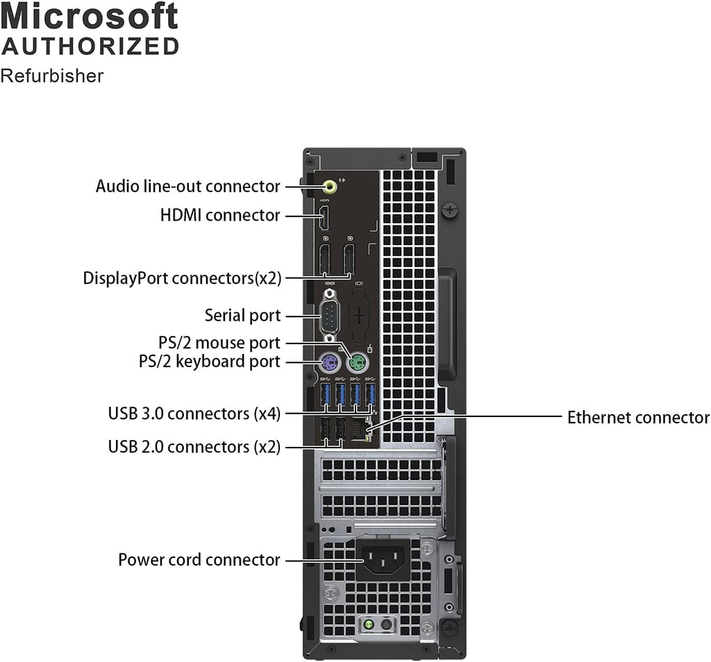 Dell Optiplex 7050 SFF Desktop PC Intel i7-7700 4-Cores 3.60GHz 32GB DDR4 1TB SSD WiFi BT HDMI Duel Monitor