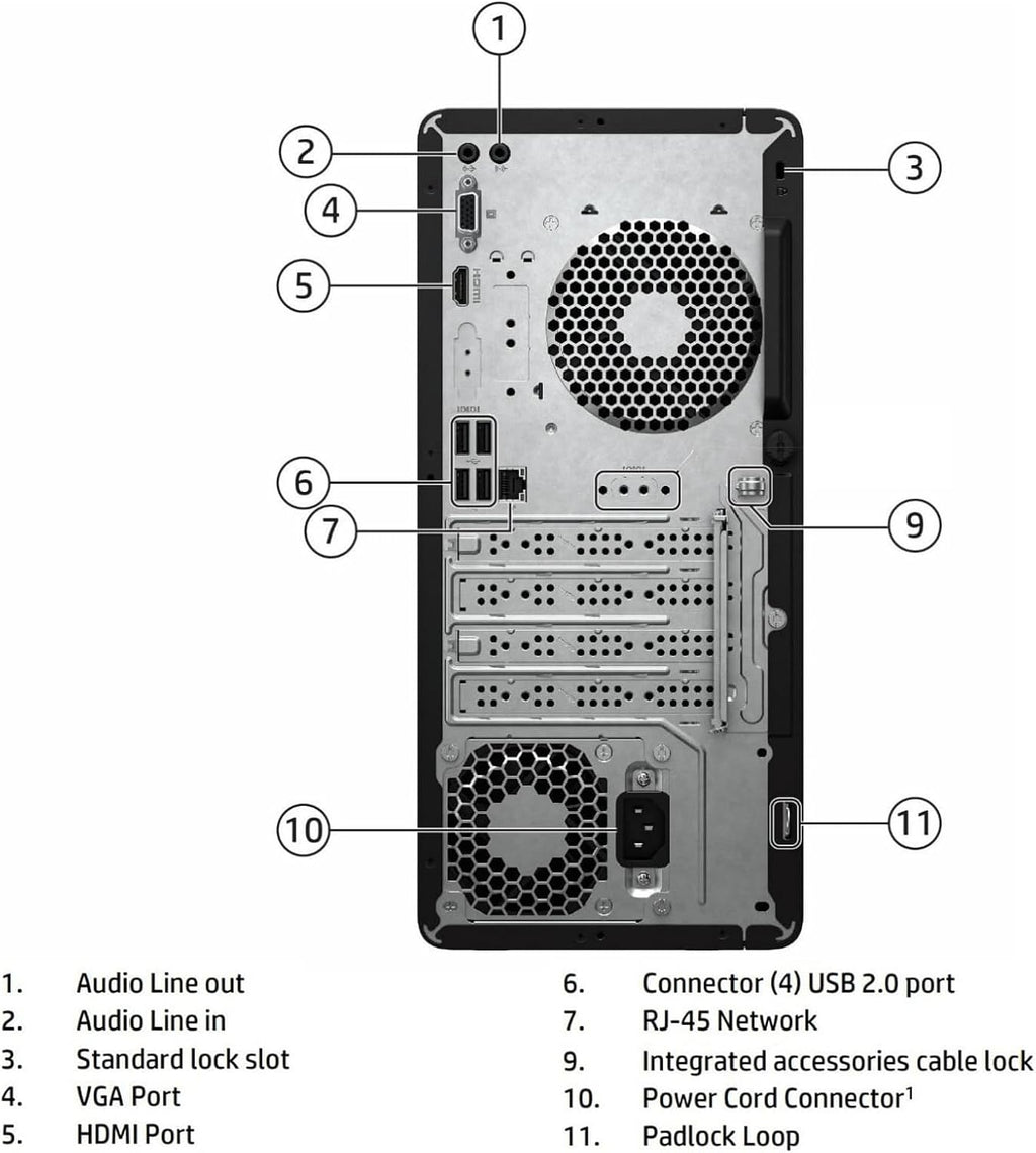 HP Desktop Computer Tower, 13th Gen Intel Quad-Core Processor, 8GB DDR4 RAM, 256GB SSD, Keyboard and Mouse,