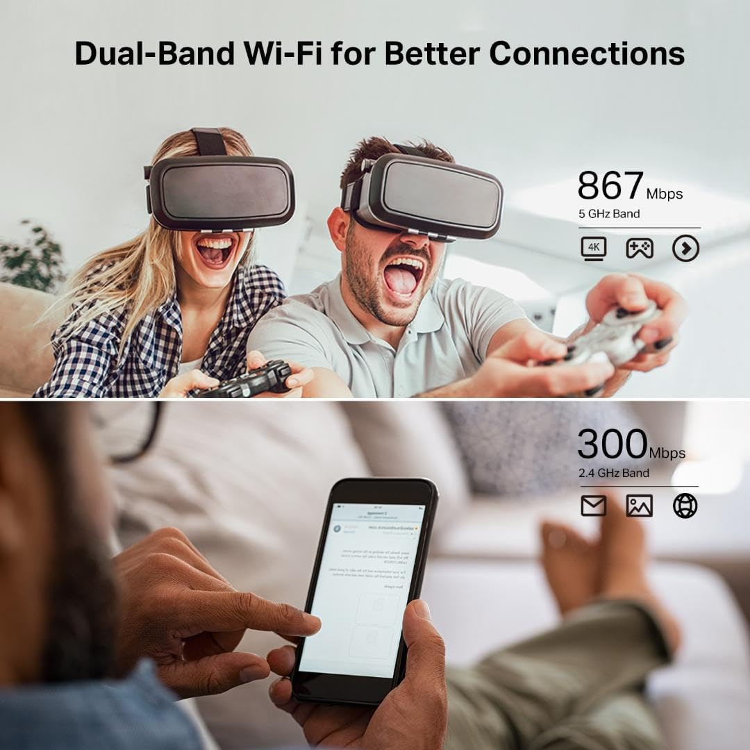 TP-Link AC1200 WiFi Router (Archer A54) - Dual Band Wireless Internet Router, 4 x 10/100 Mbps Fast Ethernet