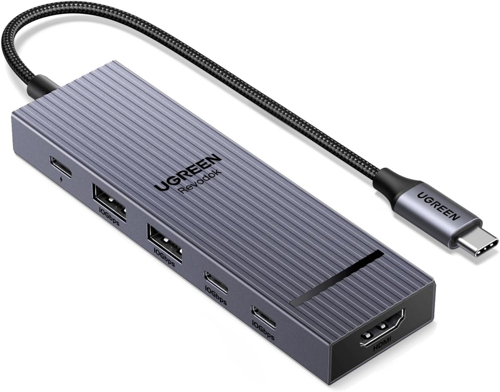 UGREEN Revodok Pro USB-C Hub 6 in 1 10Gbps 4K 60Hz HDMI, 100W Power Delivery for MacBook Neo/Pro/Air, iPad