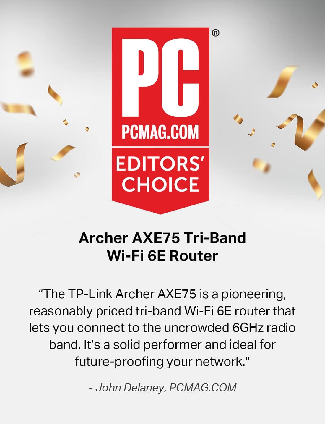 TP-Link AXE5400 Tri-Band WiFi 6E Router (Archer AXE75), 2025 PCMag Editors' Choice, 2.5Gbps WAN Port for