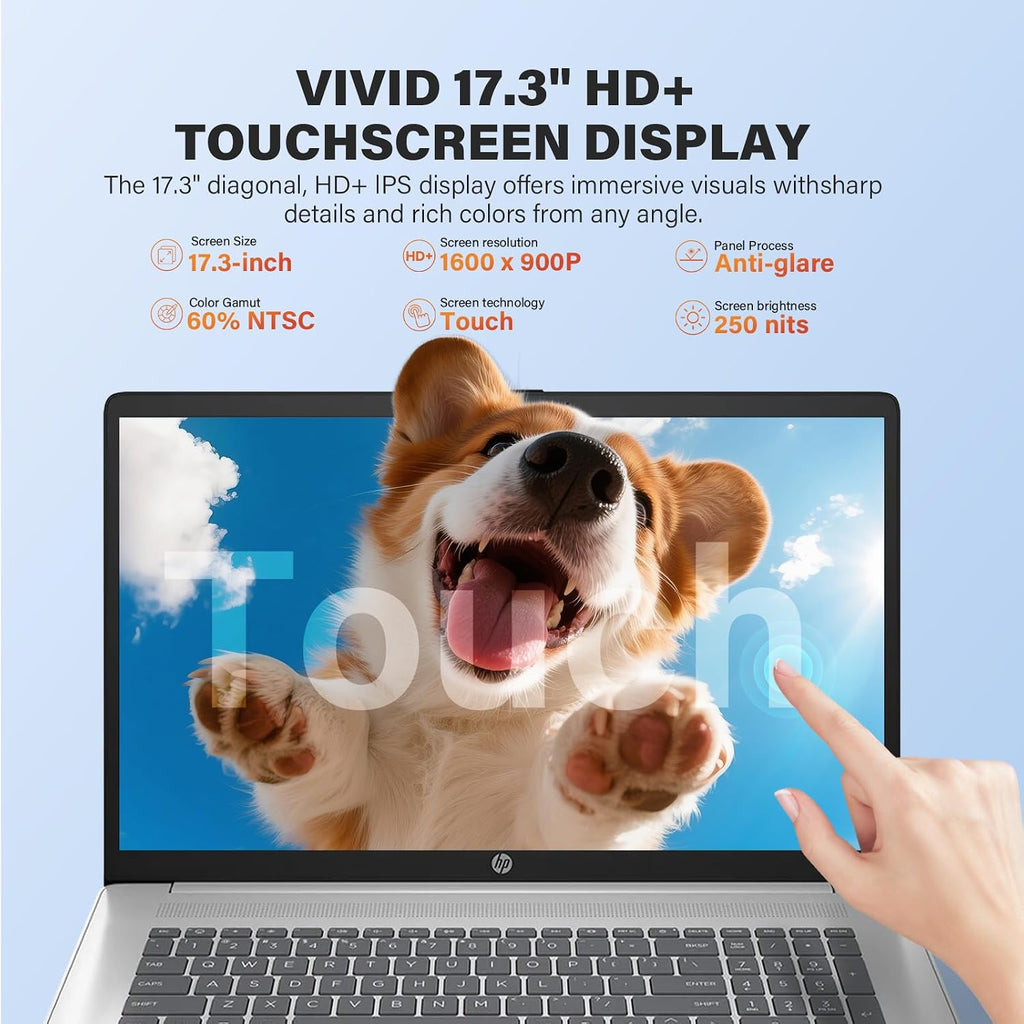 HP 17.3" Touchscreen Business Laptop, 20GB RAM, 1TB SSD, AMD Ryzen 5 7430U | Backlit Keyboard, Windows 11