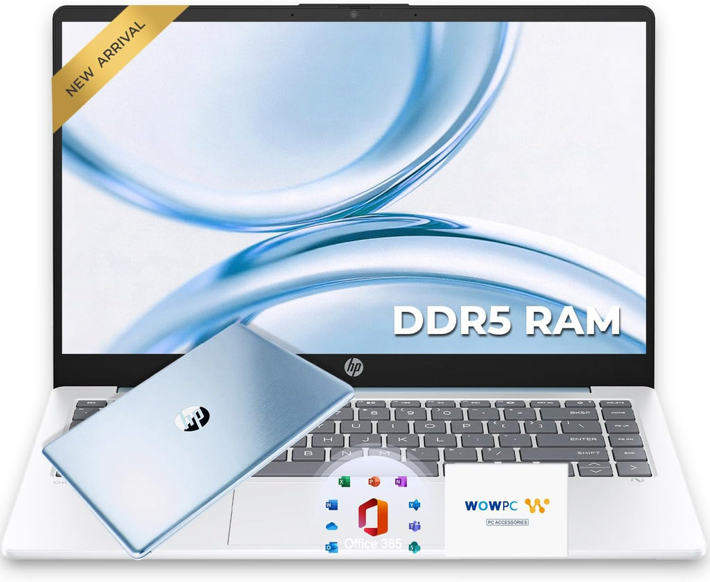 HP Essential Laptop Computer • 2026 Edition • AMD High Performance Processor • 128GB SSD + 1TB Cloud Storage