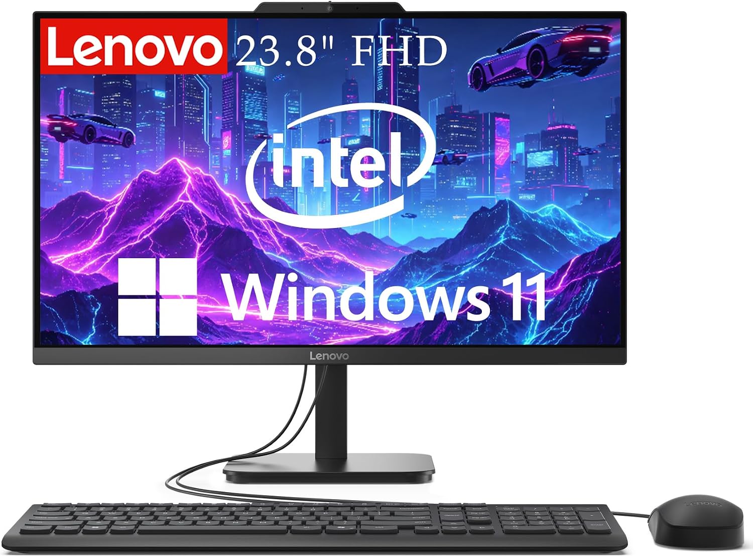 Lenovo IdeaCentre 24" FHD All-in-One Desktop, 16GB RAM, 512GB SSD, Intel 4-Core Processor, Intel Graphics,