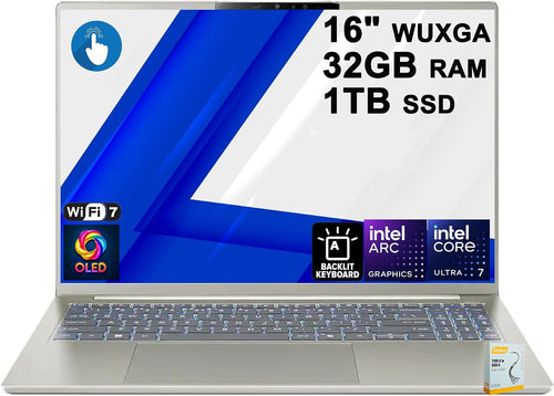 Acer Swift 16 AI Laptop | 16" 2k WUXGA OLED Touchscreen | Intel 8-core Ultra 7 355 Up to 49 Tops (Beats Ultra