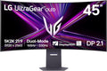 LG 45GX950A-B 45-inch Ultragear 5K2K WUHD (5120 x 2160) OLED Curved Gaming Monitor, Dual-Mode, 165Hz, 0.03ms,