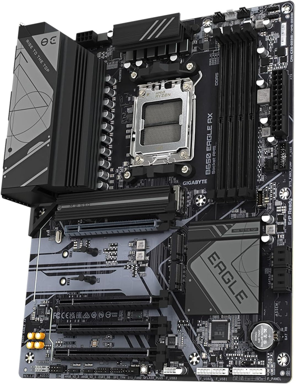 GIGABYTE B650 Eagle AX AM5 LGA 1718 ATX Motherboard, DDR5, Triple M.2 Slots (1x PCIe 5.0, 2X PCIe 4.0), USB
