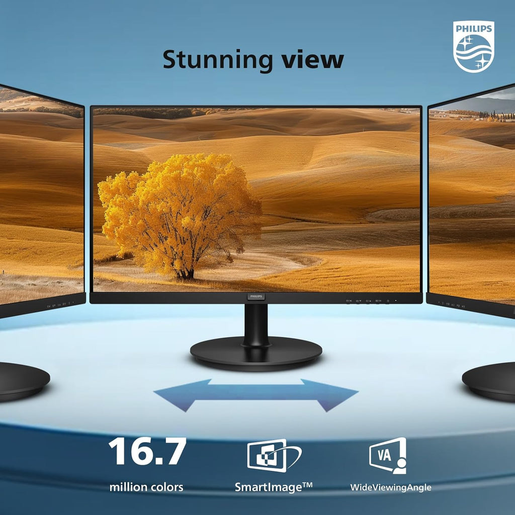 Philips 24 inch 100Hz Computer Monitor, Frameless Full HD (1920 x 1080), VESA, HDMI x1, VGA Port x1, Eye