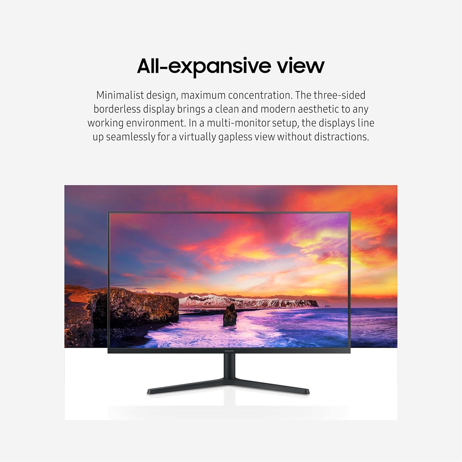 Samsung 32-Inch Flat Computer Monitor, 75Hz, Borderless Display, AMD FreeSync, Game Mode, Advanced Eye Care,