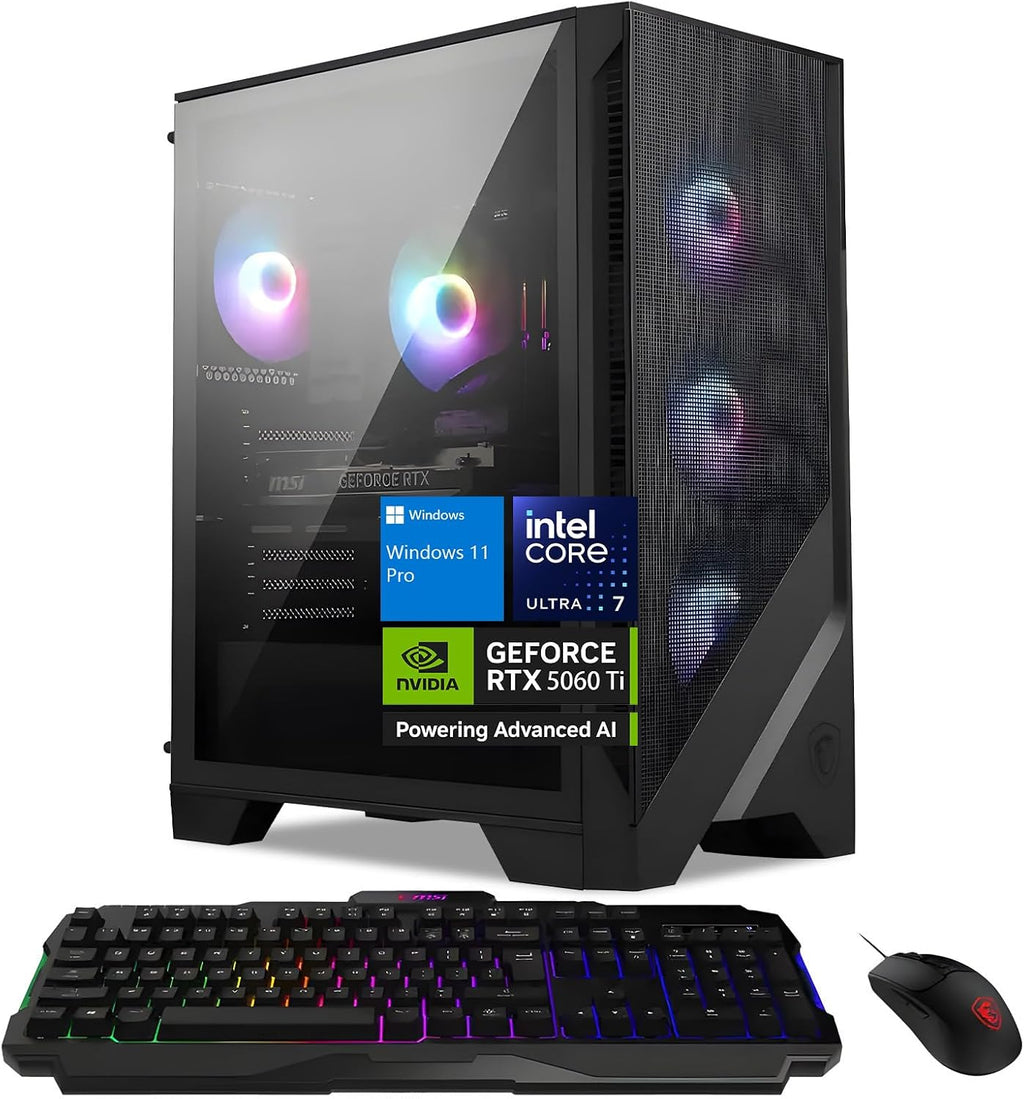 MSI Codex R2 Gaming Desktop, Intel Core Ultra 7 265, NVIDIA RTX 5060 Ti, 64GB DDR5 RAM | 2TB PCIe SSD | WiFi
