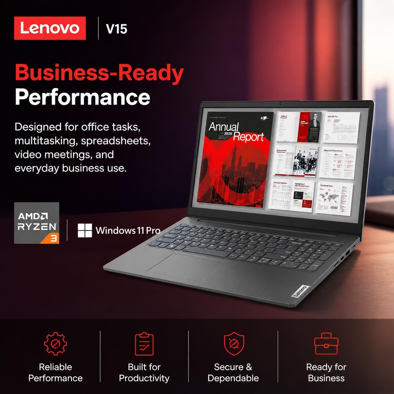 Lenovo 2026 New 15.6" FHD Business Laptop, Powerful AMD Ryzen 3 7320U(Outperforms i7-1065G7) Processor, 16GB