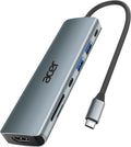 Acer USB C Hub, 7 in 1 Multi-Port Adapter for Laptop/Mac Type C Devices | 4K USB C to HDMI Splitter Hub, 100W