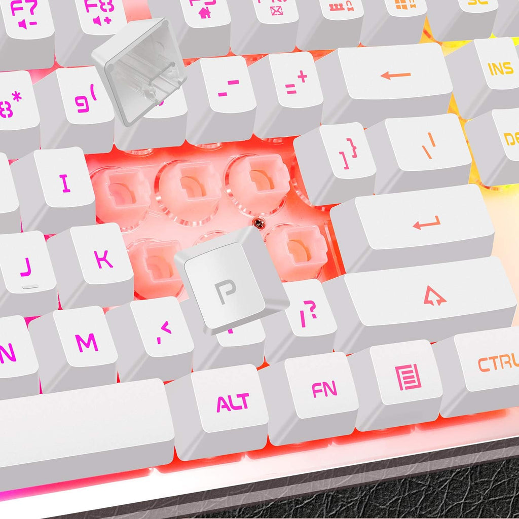 Gaming Keyboard and Mouse Combo, K1 RGB LED Backlit Keyboard with 104 Key for PC/Laptop(White)