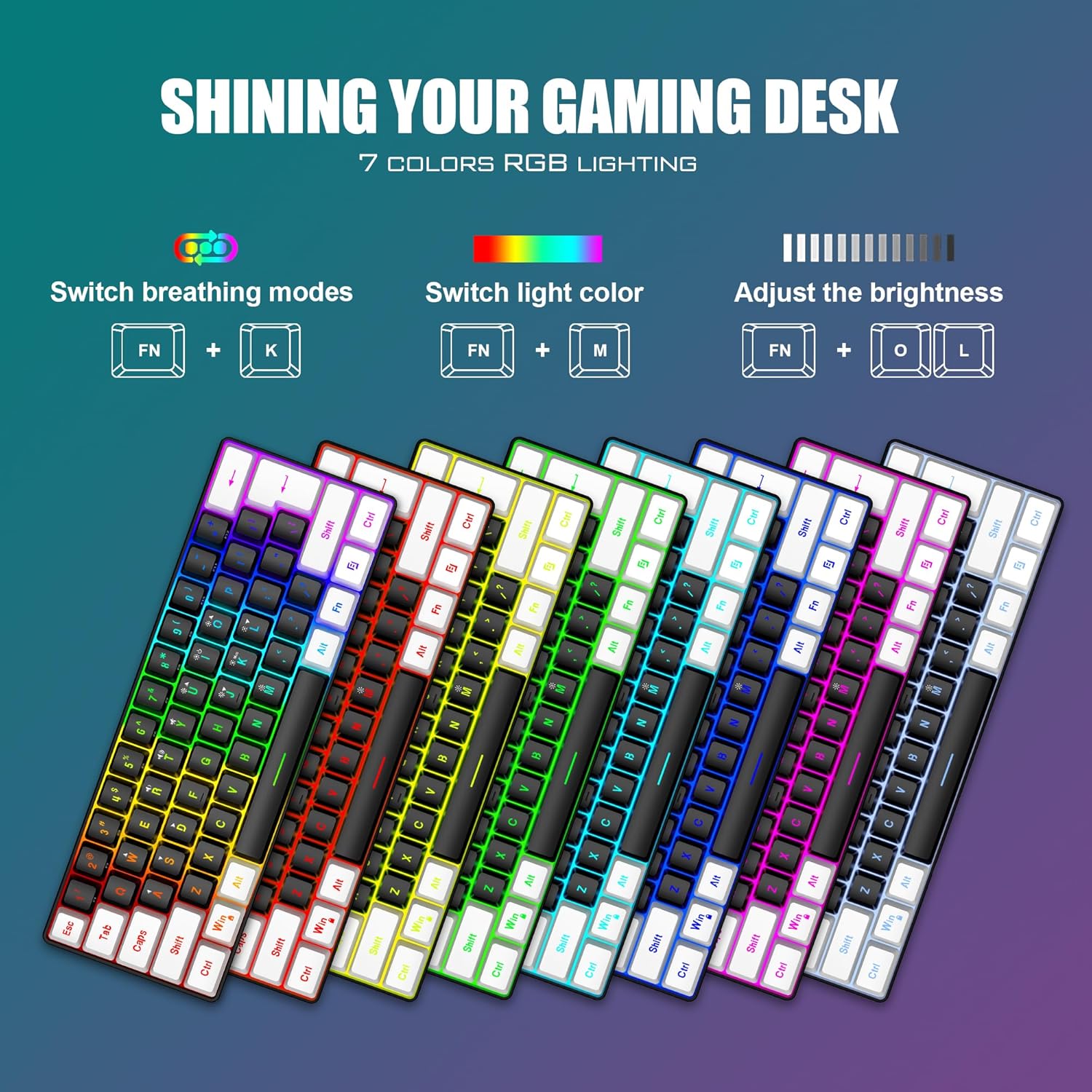 RedThunder 60% Gaming Keyboard and Mouse Combo, Ultra-Compact 61-Key RGB Backlit Mini Keyboard, Lightweight