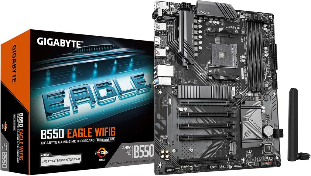 GIGABYTE B550 Eagle WIFI6 AMD AM4 ATX Motherboard, Supports Ryzen 5000/4000/3000 Processors, DDR4, 10+3 Power