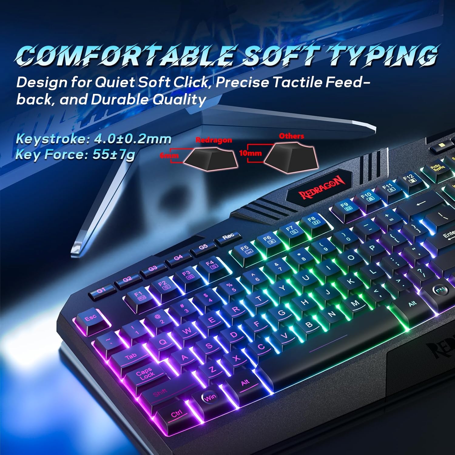 Redragon S101-3 PRO Gaming Keyboard and Mouse, RGB Backlit Programmable Keyboard Mouse with Software,