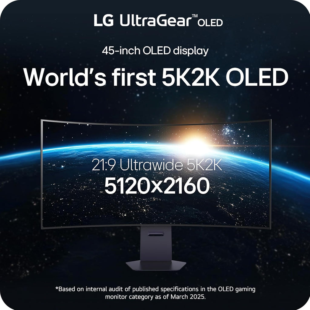 LG 45GX950A-B 45-inch Ultragear 5K2K WUHD (5120 x 2160) OLED Curved Gaming Monitor, Dual-Mode, 165Hz, 0.03ms,