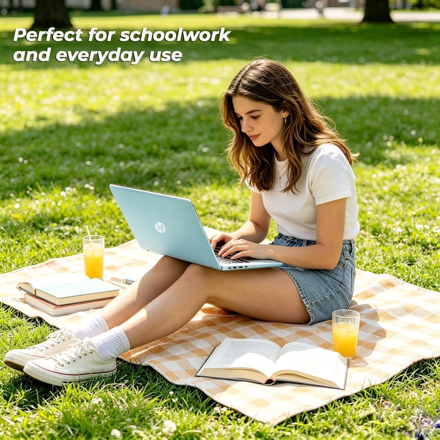 HP Essential Laptop Computer • 2026 Edition • AMD High Performance Processor • 128GB SSD + 1TB Cloud Storage