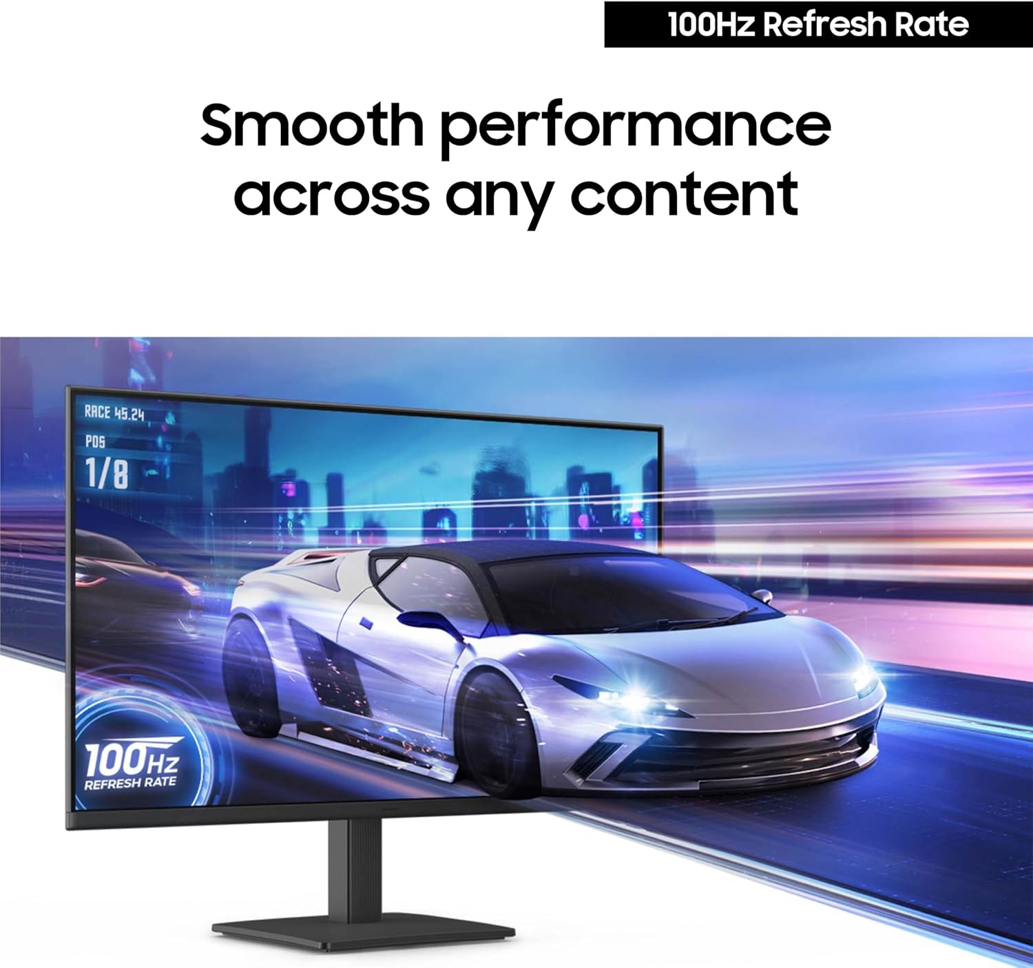 Samsung 24" (S30GD) Essential Monitor with IPS Panel and Tilt Only Stand, 100Hz Refresh Rate, Ergonomic