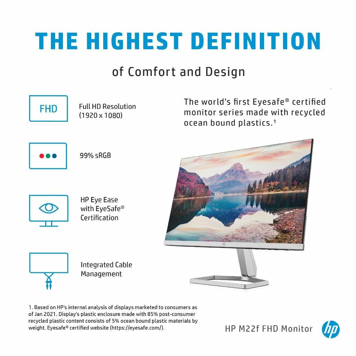 22″ LED HP IPS M22F